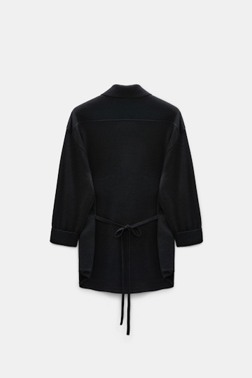 Dorothee Schumacher Shimmering Lurex-Merino knit cardigan vinyl black Product Detail View