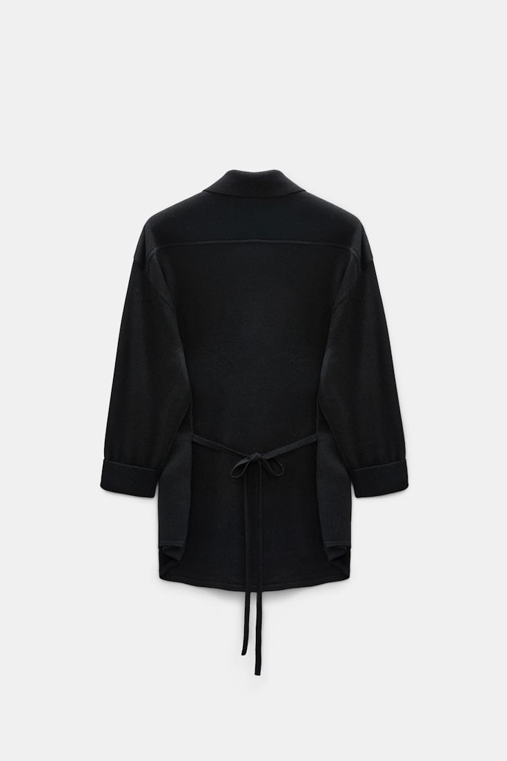 Dorothee Schumacher Strickcardigan aus Lurex-Merino-Mix vinyl black Product Detail View