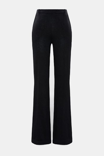 Dorothee Schumacher Strickhose aus Lurex-Merino-Mix vinyl black Product Front View