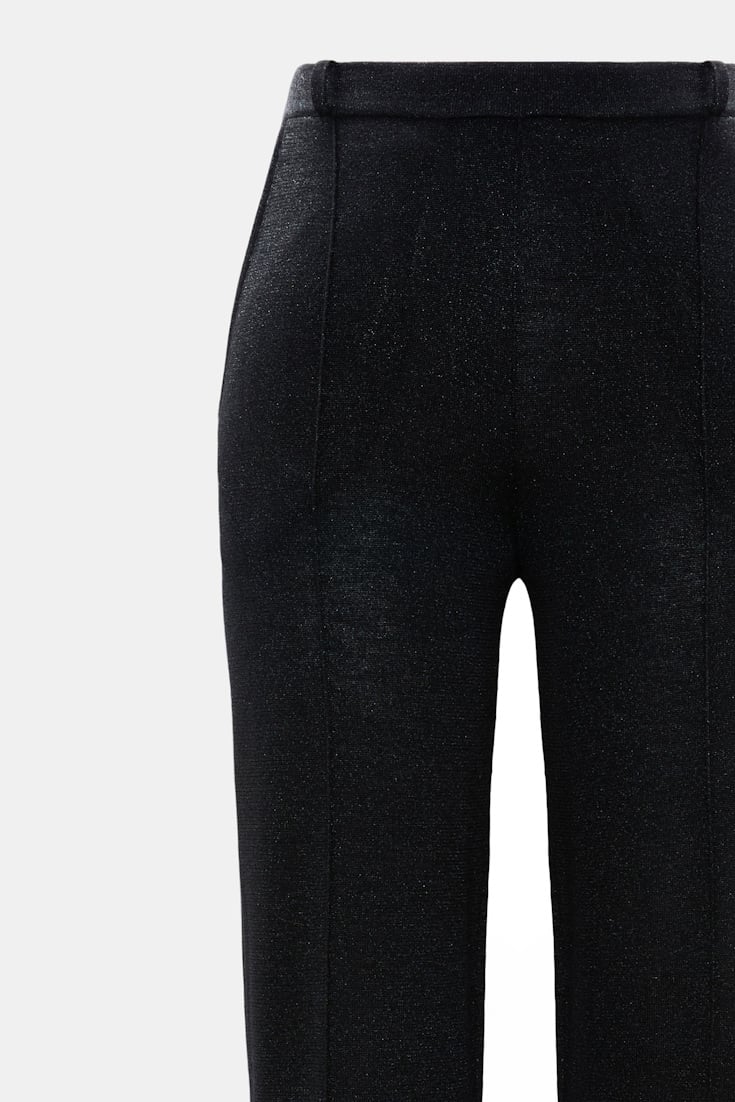 Dorothee Schumacher Strickhose aus Lurex-Merino-Mix vinyl black Product Detail View