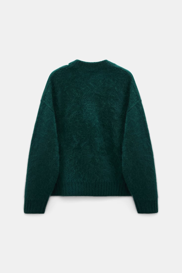 Dorothee Schumacher Fluffy Pullover mit V-Ausschnitt aus Merino und Kaschmir emerald Product Detail View