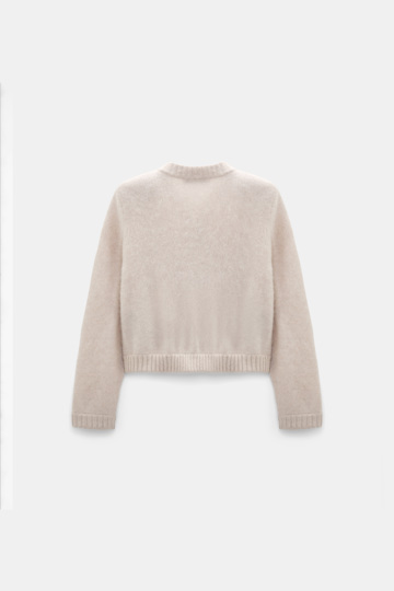 Dorothee Schumacher Fluffy knit cardigan with pockets almond Product Detail View