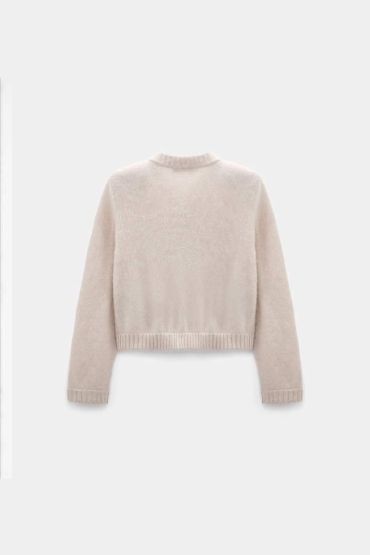 Dorothee Schumacher Fluffy knit cardigan with pockets almond Product Detail View