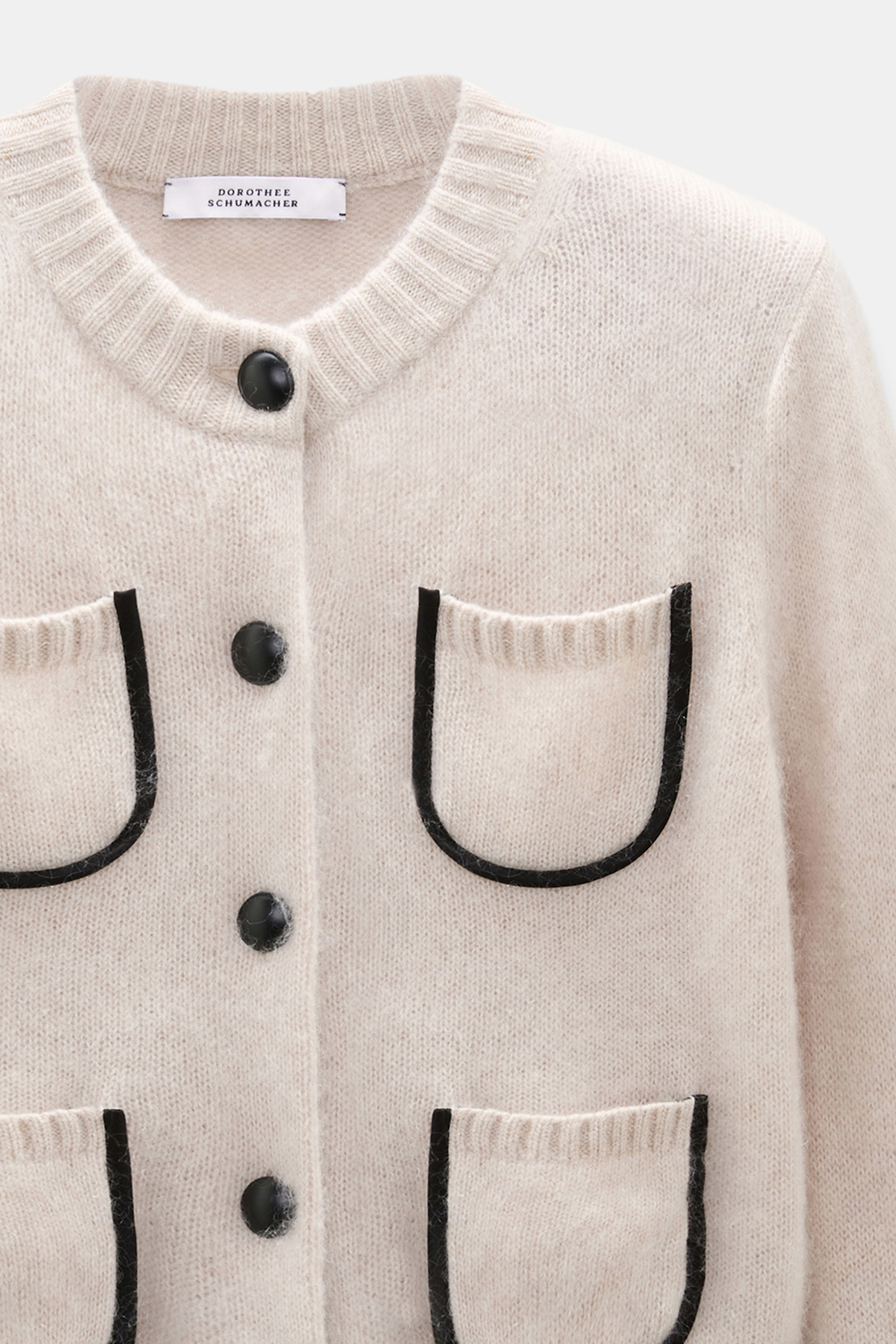 Dorothee Schumacher Fluffy knit cardigan with pockets almond Product Detail View