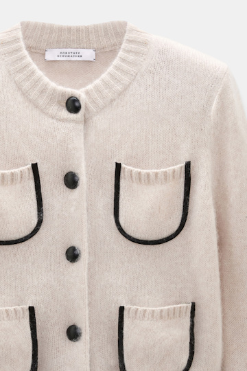 Dorothee Schumacher Fluffy knit cardigan with pockets almond Product Detail View