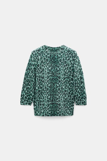 Dorothee Schumacher Merino-cashmere leopard print pullover leo allover green Product Detail View