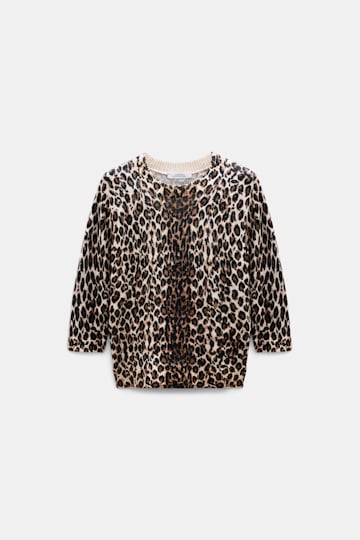 Dorothee Schumacher Merino-cashmere leopard print pullover leo allover brown Product Front View