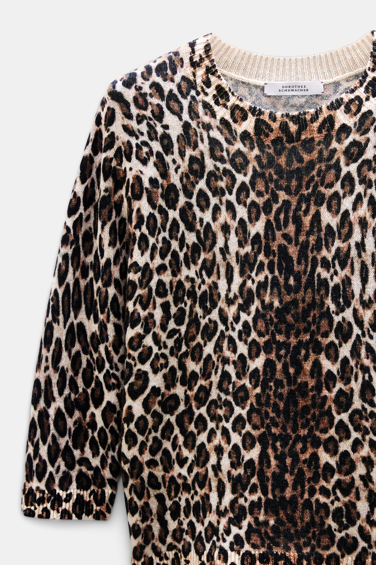 Dorothee Schumacher Merino-cashmere leopard print pullover leo allover brown Product Detail View