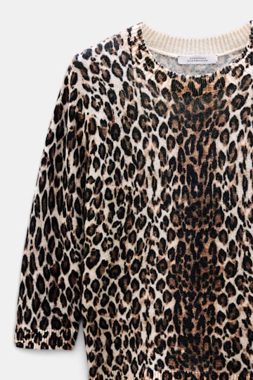 Dorothee Schumacher Merino-cashmere leopard print pullover leo allover brown Product Detail View