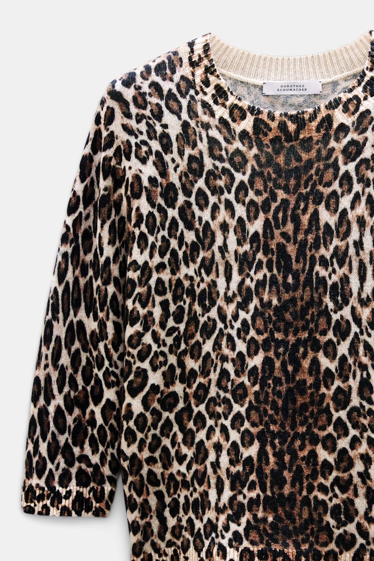 Dorothee Schumacher Merino-cashmere leopard print pullover leo allover brown Product Detail View