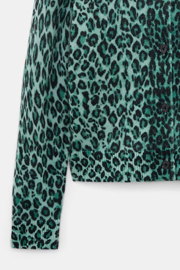 Dorothee Schumacher Merino-cashmere leopard print cardigan leo allover green Product Detail View