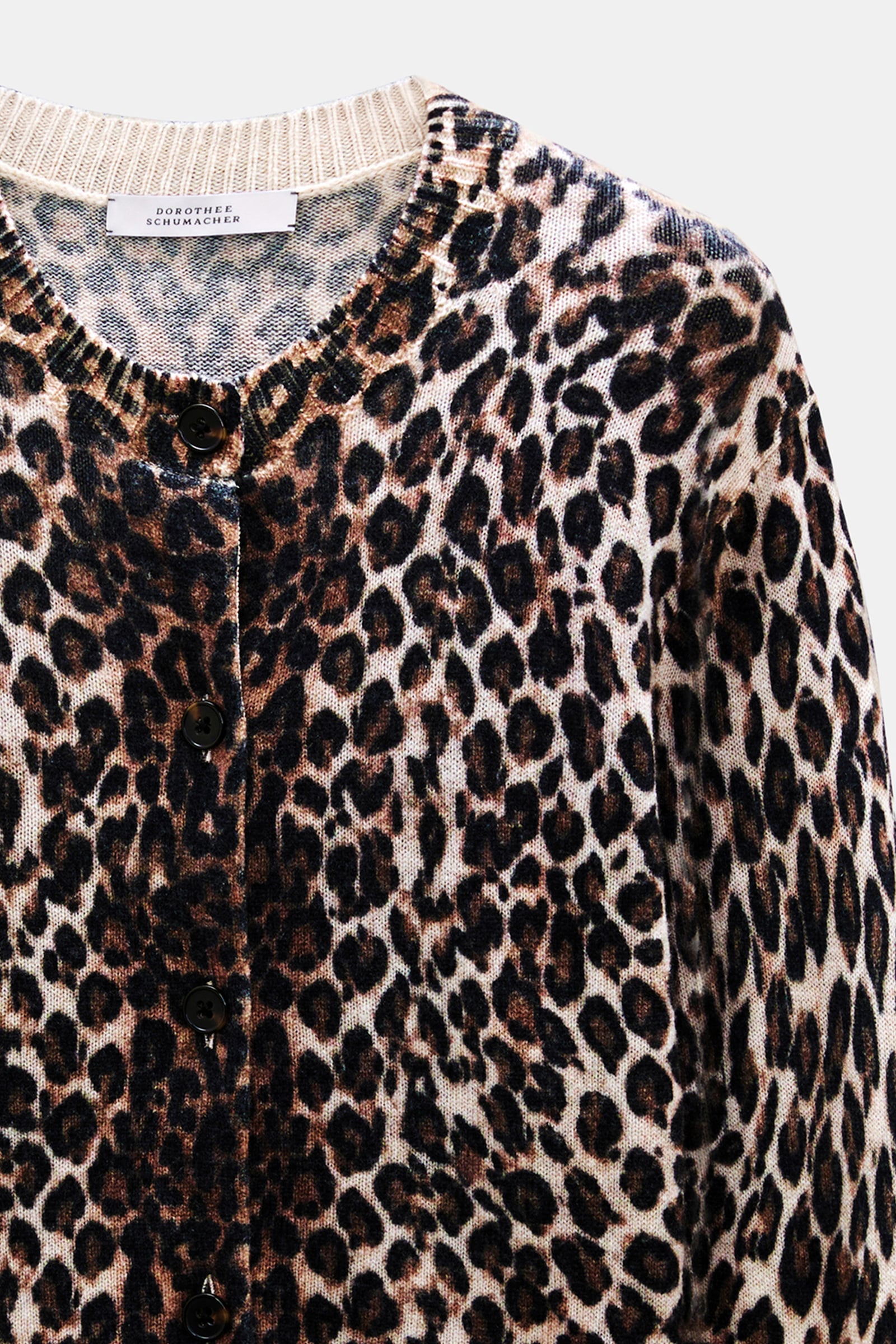 Dorothee Schumacher Merino-cashmere leopard print cardigan leo allover brown Product Detail View