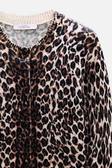 Dorothee Schumacher Merino-cashmere leopard print cardigan leo allover brown Product Detail View