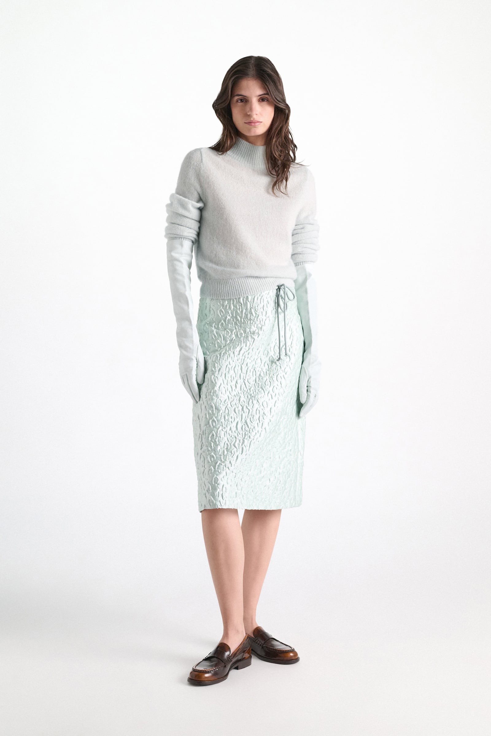 Dorothee Schumacher Cashmere turtleneck pullover mint Model Front View