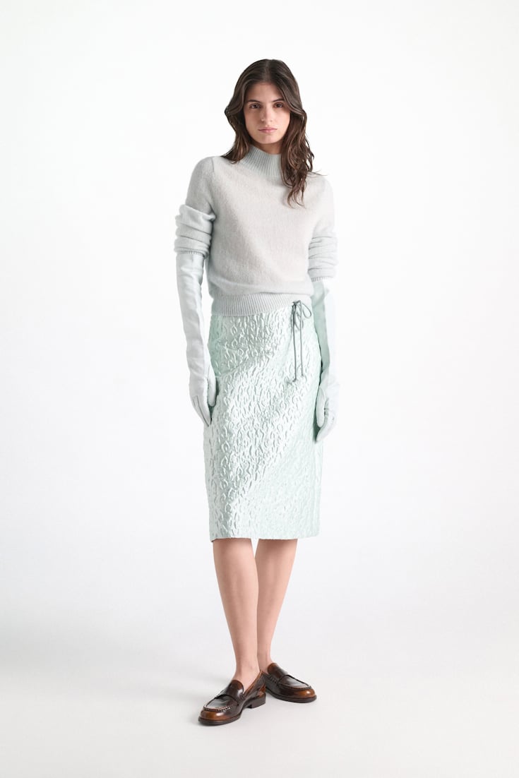 Dorothee Schumacher Cashmere turtleneck pullover mint Model Front View