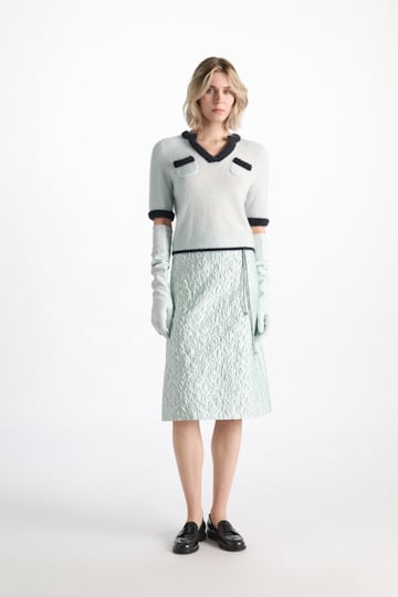 Dorothee Schumacher Half-sleeve cashmere top mint Model Front View