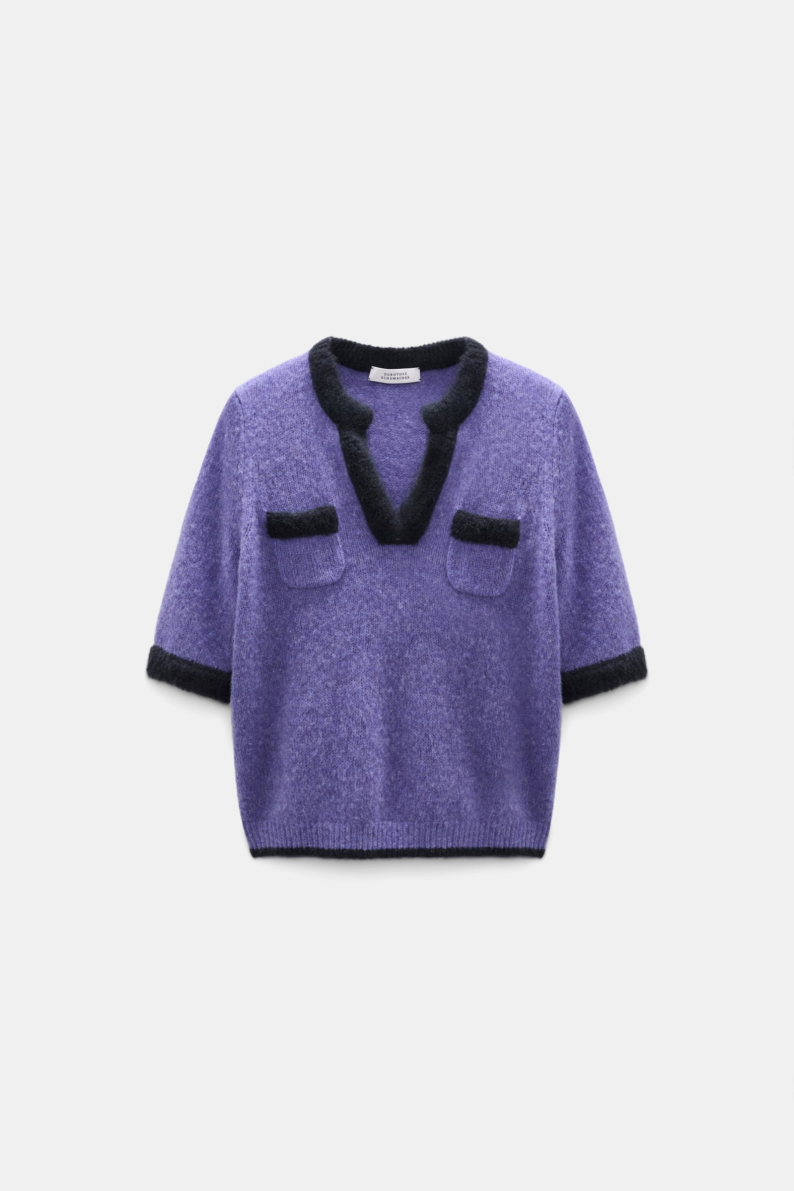 Dorothee Schumacher Half-sleeve cashmere top violet Product Front View