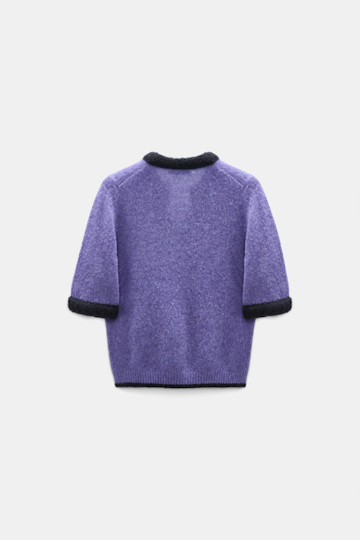 Dorothee Schumacher Half-sleeve cashmere top violet Product Detail View
