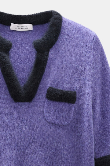 Dorothee Schumacher Half-sleeve cashmere top violet Product Detail View