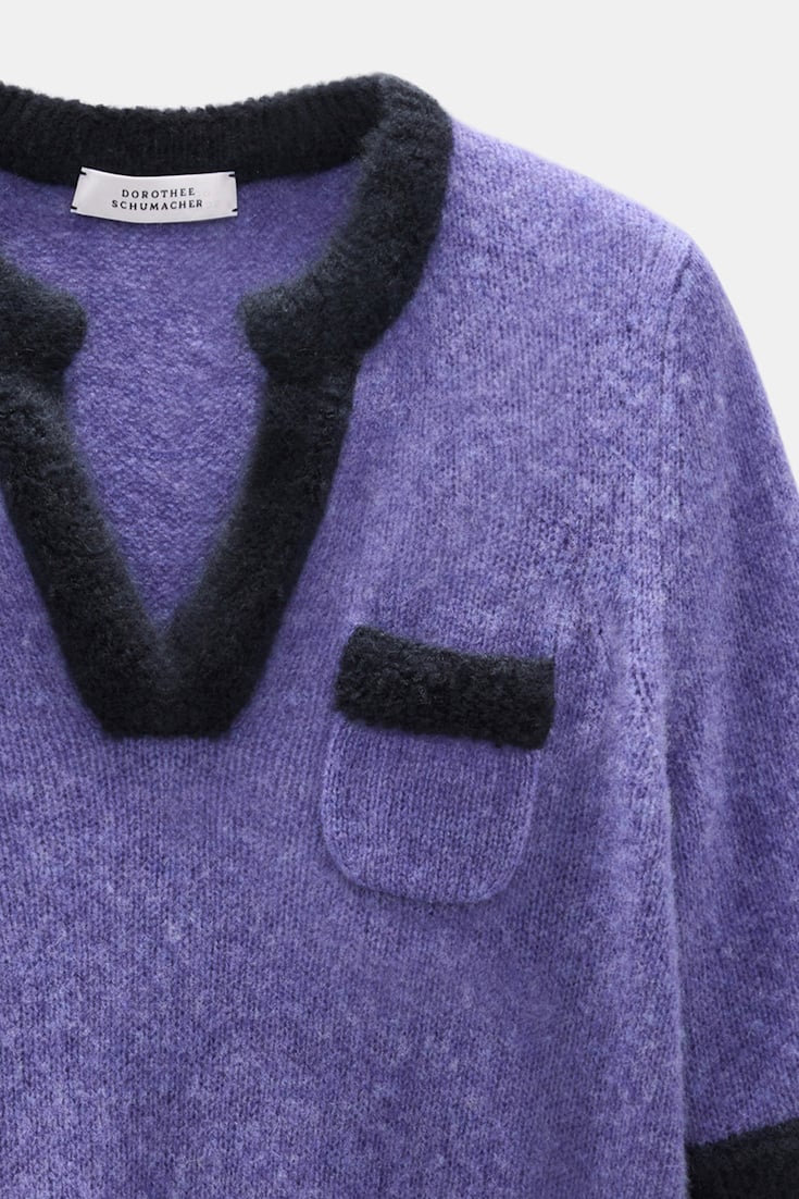 Dorothee Schumacher Half-sleeve cashmere top violet Product Detail View