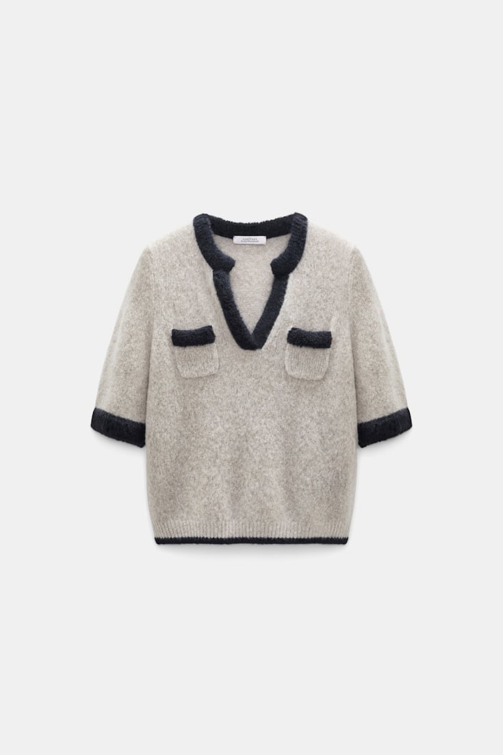 Dorothee Schumacher Half-sleeve cashmere top flash light Product Front View