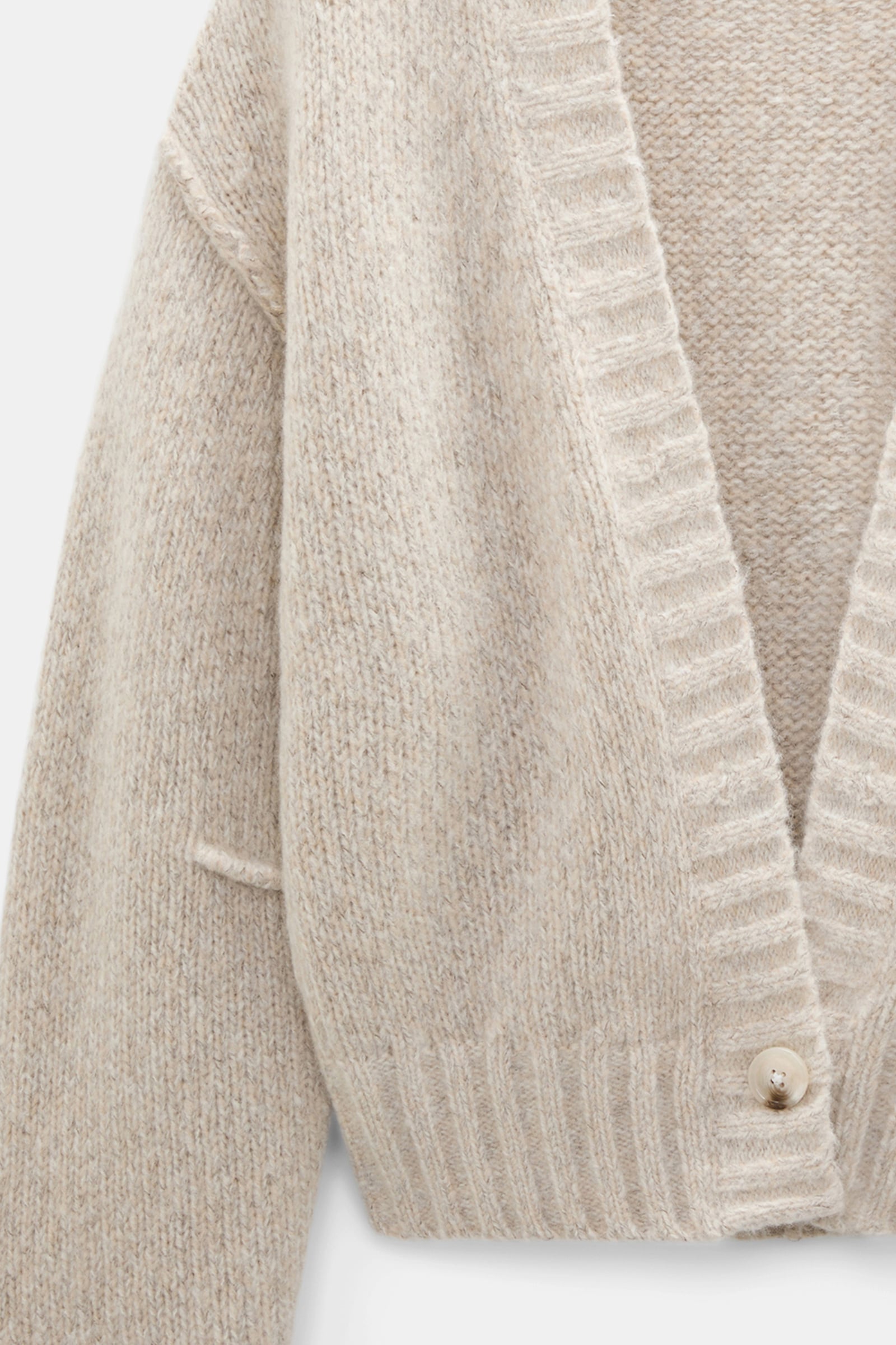 Dorothee Schumacher Deep V cashmere cardigan pearl mouliné Product Detail View