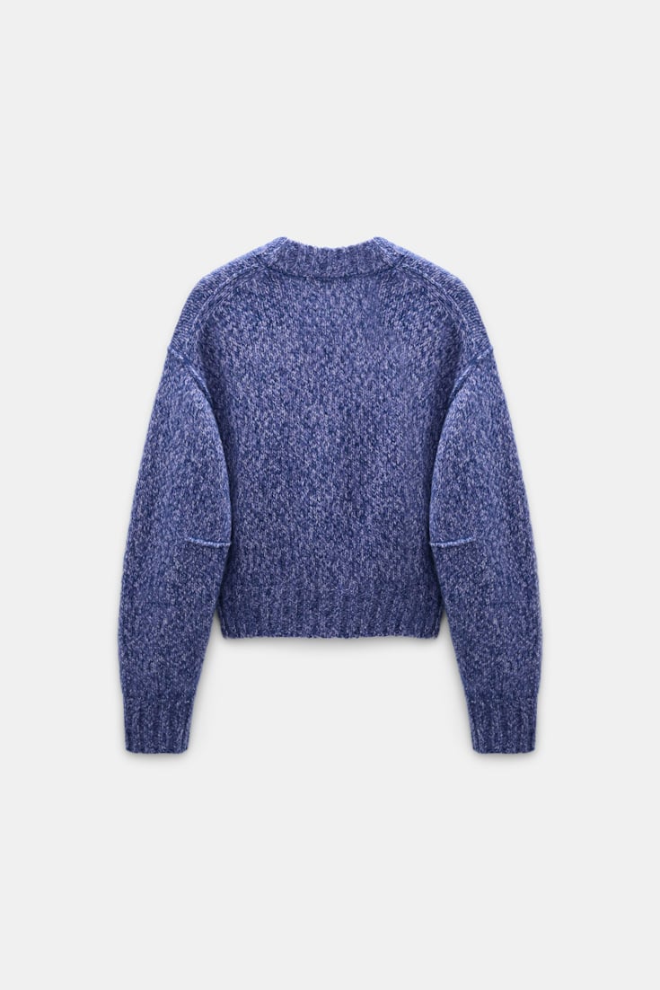 Dorothee Schumacher Deep V cashmere cardigan violet mouliné Product Detail View