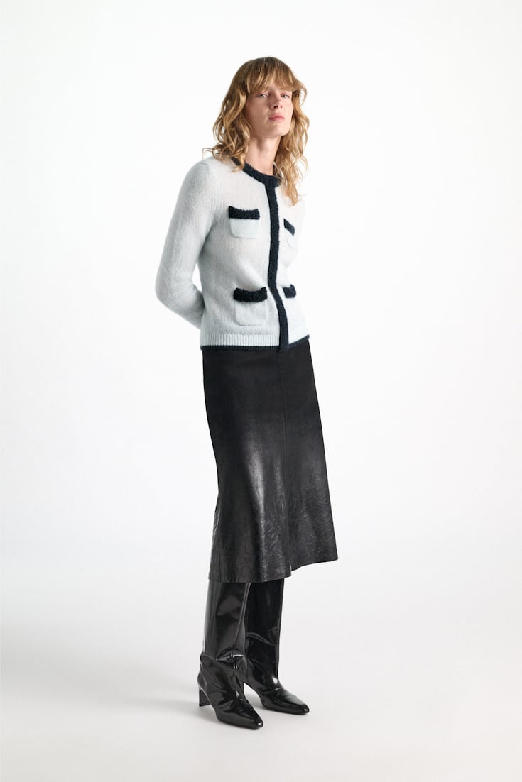 Dorothee Schumacher Cashmere cardigan-look pullover mint Model Front View