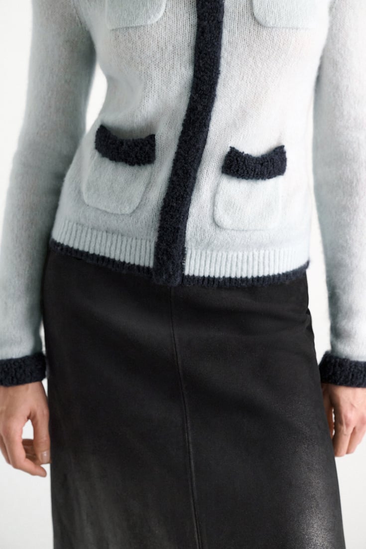 Dorothee Schumacher Cashmere cardigan-look pullover mint Model Detail View
