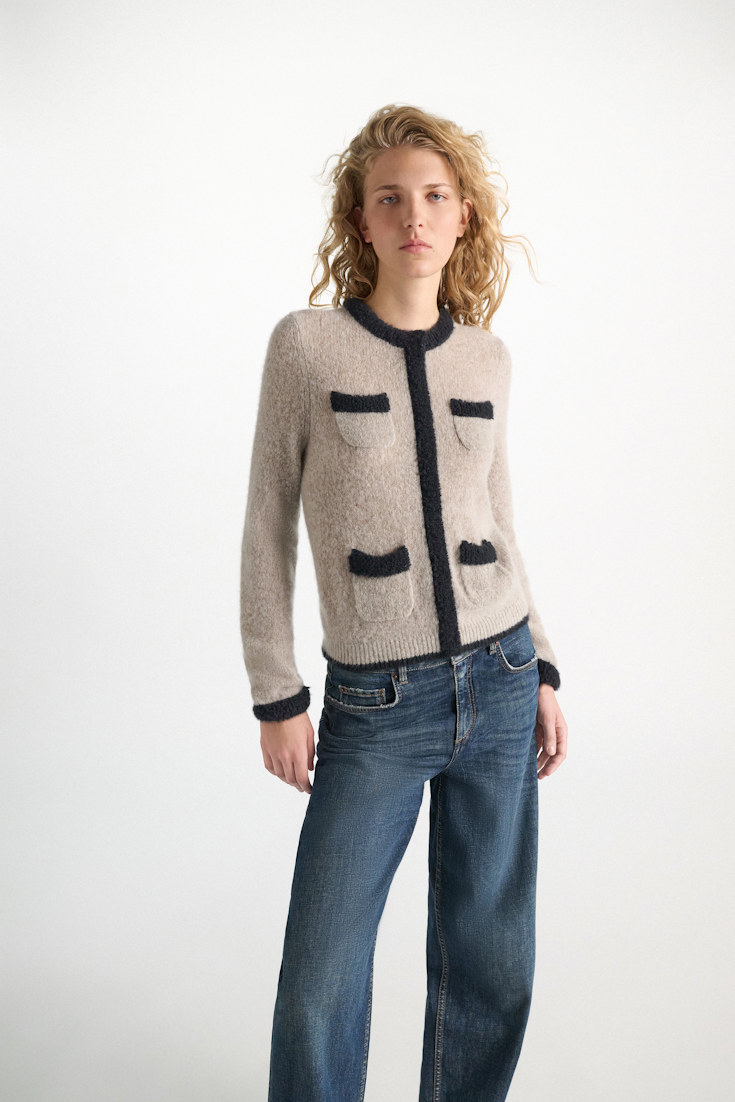 Dorothee Schumacher Cashmere cardigan-look pullover flash light Model Detail View