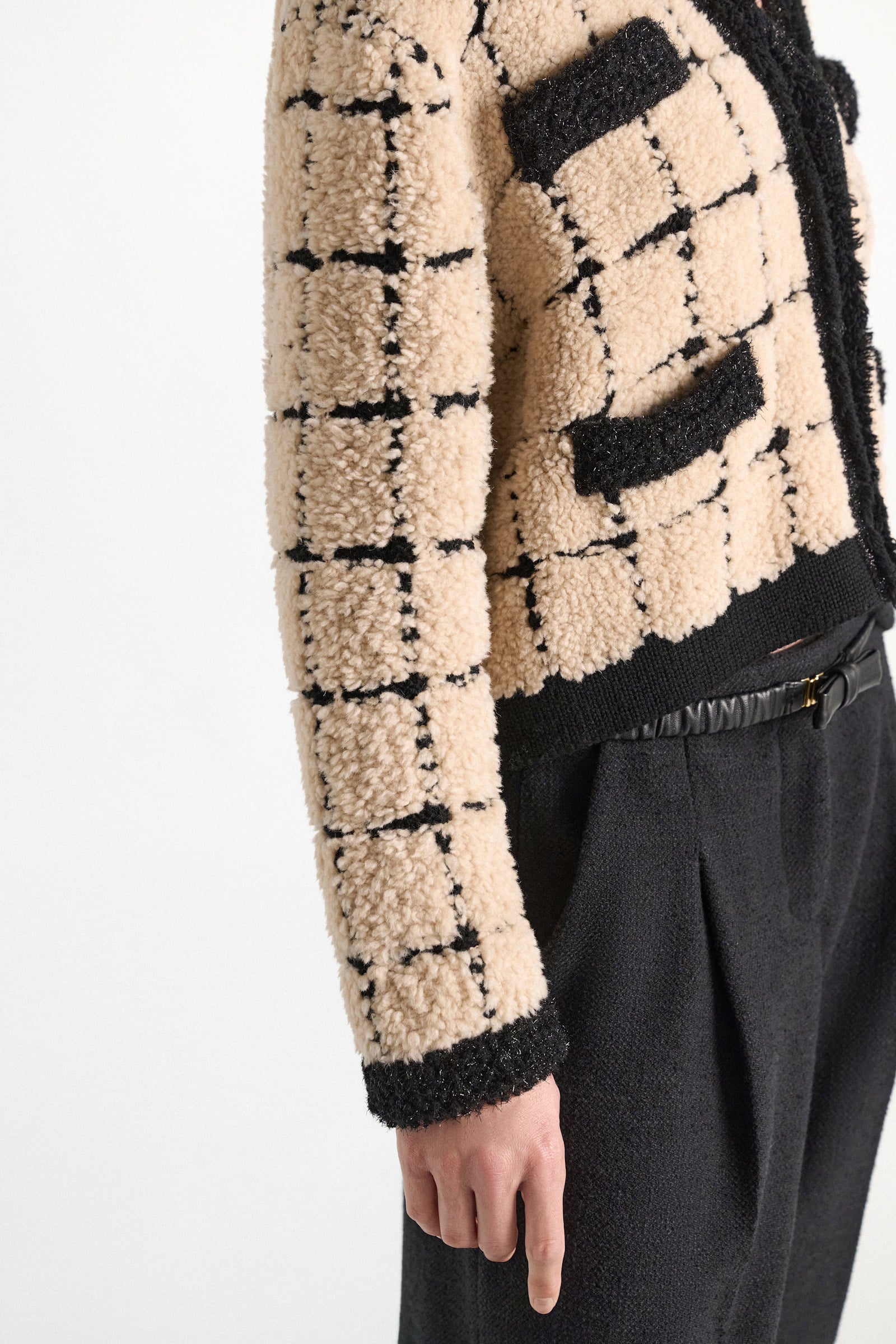 Dorothee Schumacher Karierte Jacquard-Jacke pearl Model Detail View