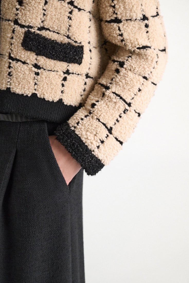 Dorothee Schumacher Karierte Jacquard-Jacke pearl Model Detail View