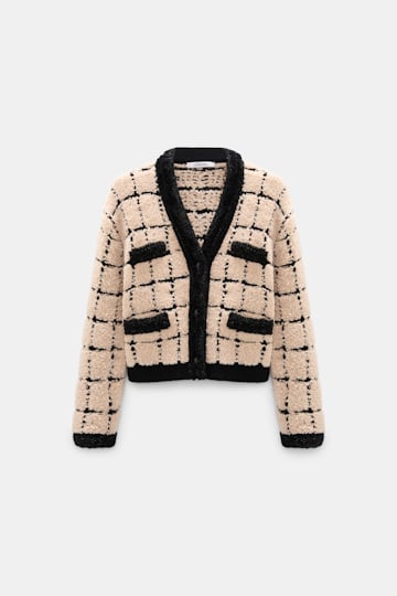 Dorothee Schumacher Karierte Jacquard-Jacke pearl Product Front View