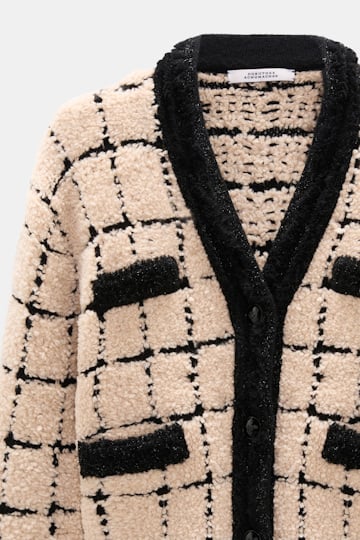 Dorothee Schumacher Checkered jacquard jacket pearl Product Detail View