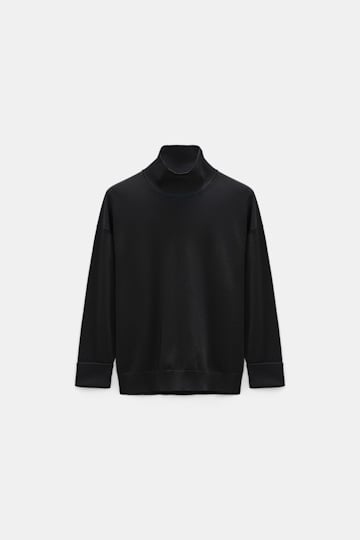 Dorothee Schumacher Glänzender Rollkragenpullover vinyl black Product Front View