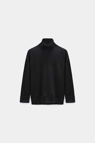 Dorothee Schumacher Glänzender Rollkragenpullover vinyl black