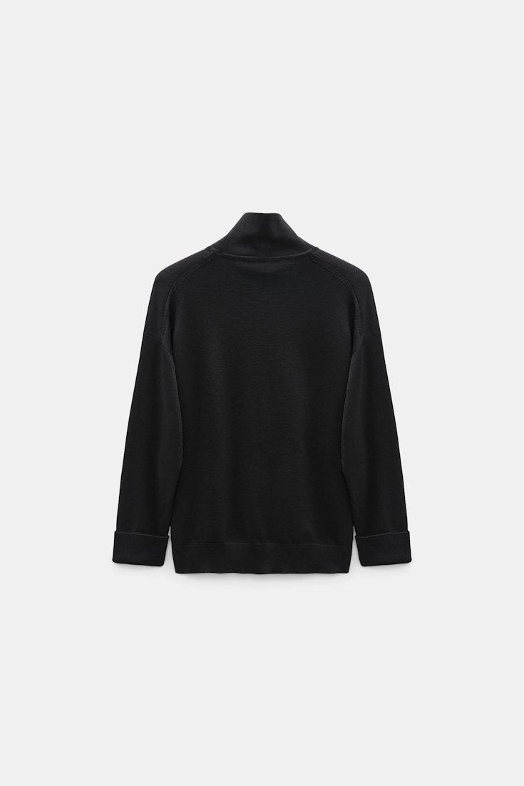 Dorothee Schumacher Glänzender Rollkragenpullover vinyl black Product Detail View