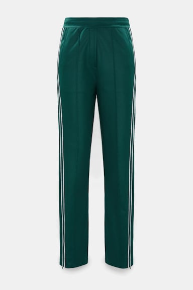 Dorothee Schumacher Trackpants mit gestricktem Seitenstreifen emerald