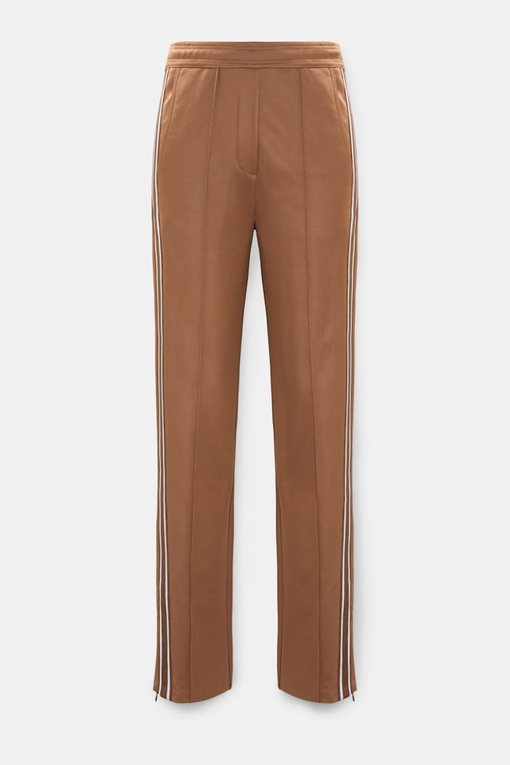 Dorothee Schumacher Trackpants mit gestricktem Seitenstreifen almond Product Front View