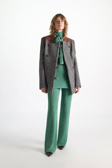 Dorothee Schumacher Rollkragen aus Lurex-Jersey emerald Model Front View