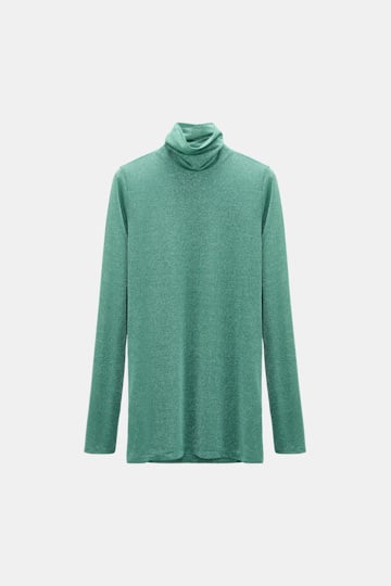 Dorothee Schumacher Rollkragen aus Lurex-Jersey emerald Product Front View