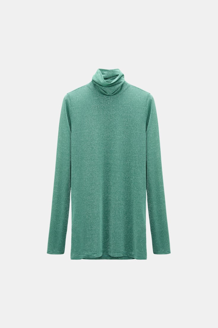 Dorothee Schumacher Rollkragen aus Lurex-Jersey emerald Product Front View