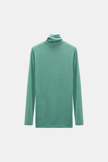 Dorothee Schumacher Rollkragen aus Lurex-Jersey emerald Product Detail View
