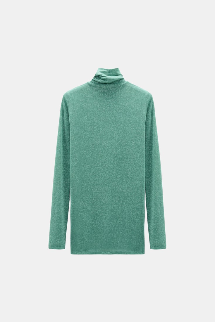 Dorothee Schumacher Rollkragen aus Lurex-Jersey emerald Product Detail View