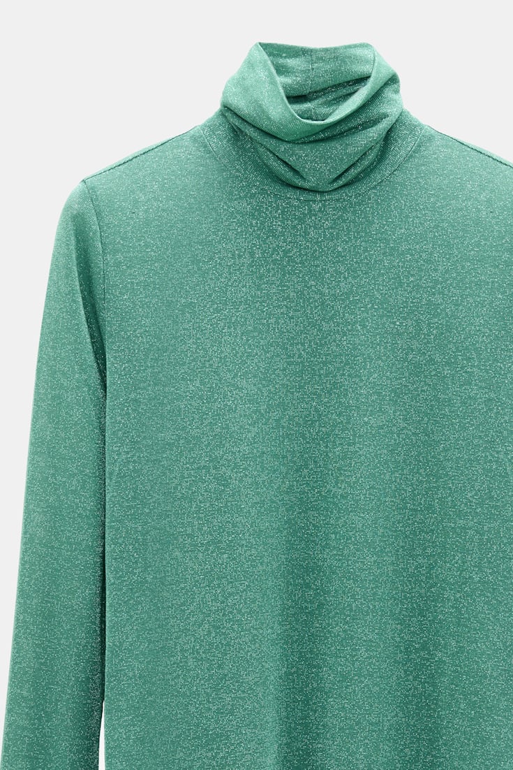 Dorothee Schumacher Rollkragen aus Lurex-Jersey emerald Product Detail View
