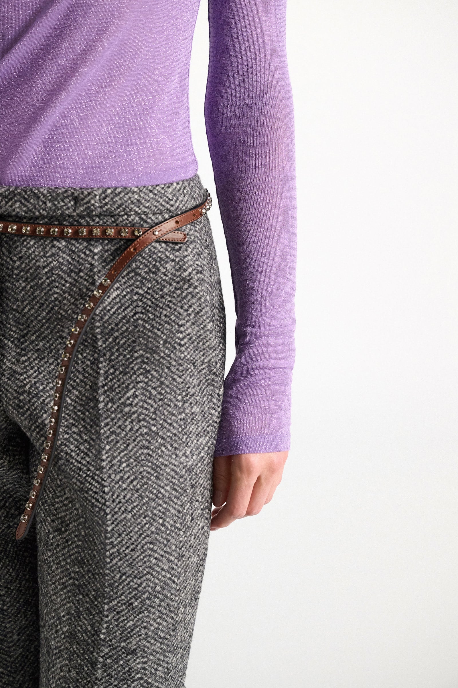 Dorothee Schumacher Rollkragen aus Lurex-Jersey violet Model Detail View
