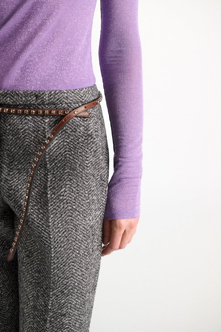 Dorothee Schumacher Rollkragen aus Lurex-Jersey violet Model Detail View