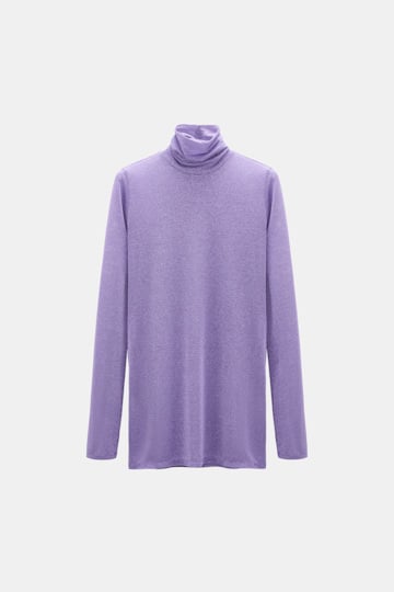 Dorothee Schumacher Rollkragen aus Lurex-Jersey violet Product Front View