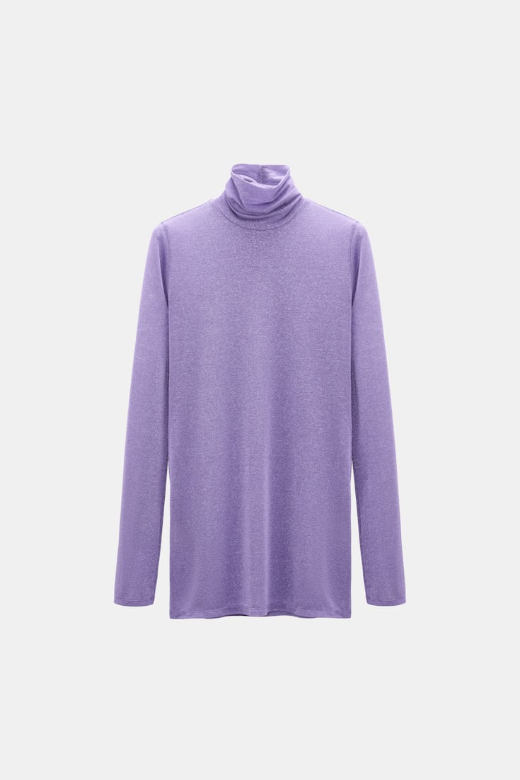 Dorothee Schumacher Rollkragen aus Lurex-Jersey violet Product Front View
