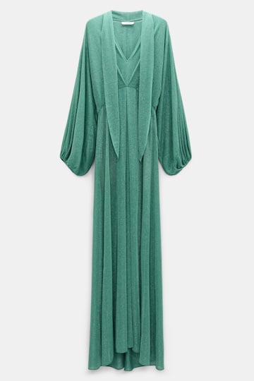 Dorothee Schumacher Bodenlanges Kleid aus Lurex-Jersey emerald Product Front View